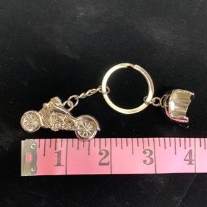 Metal, silver color keychain.